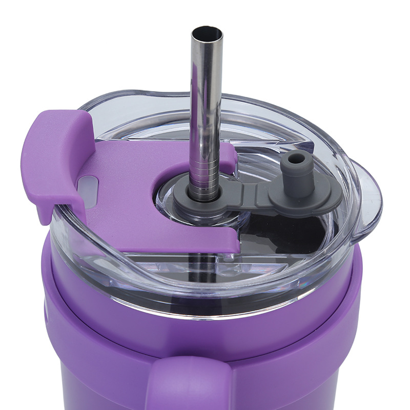 2-in-1 Insulated Stainless Steel Tumbler with Handle and Straw - Image 2