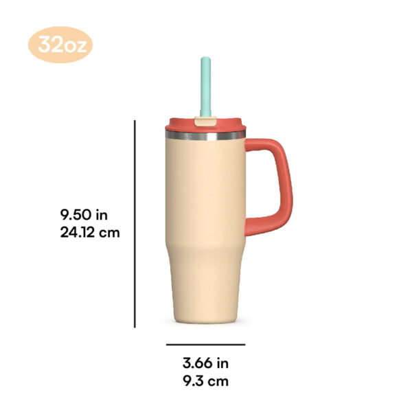 Insulated Stainless Steel Tumbler Jug with Handle and 2-in-1 Lid
