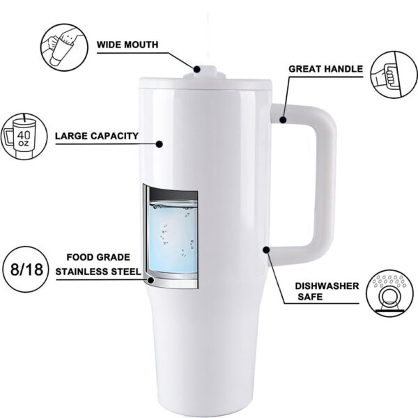 Insulated Stainless Steel Travel Tumbler with Straw and Handle